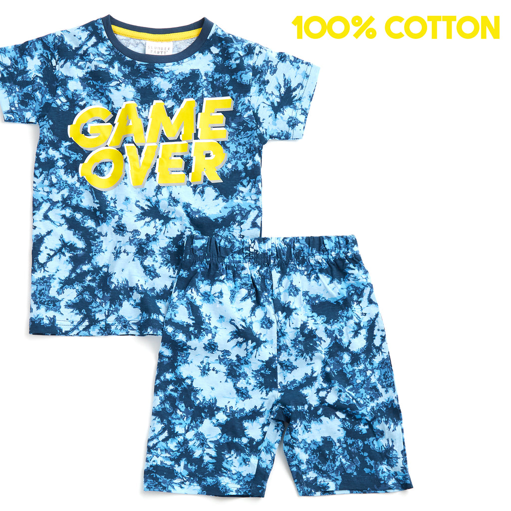 Boys 2 Piece Pyjama Set Cotton Rich PJs Summer T-shirt Shorts Set Age 2-13 Years