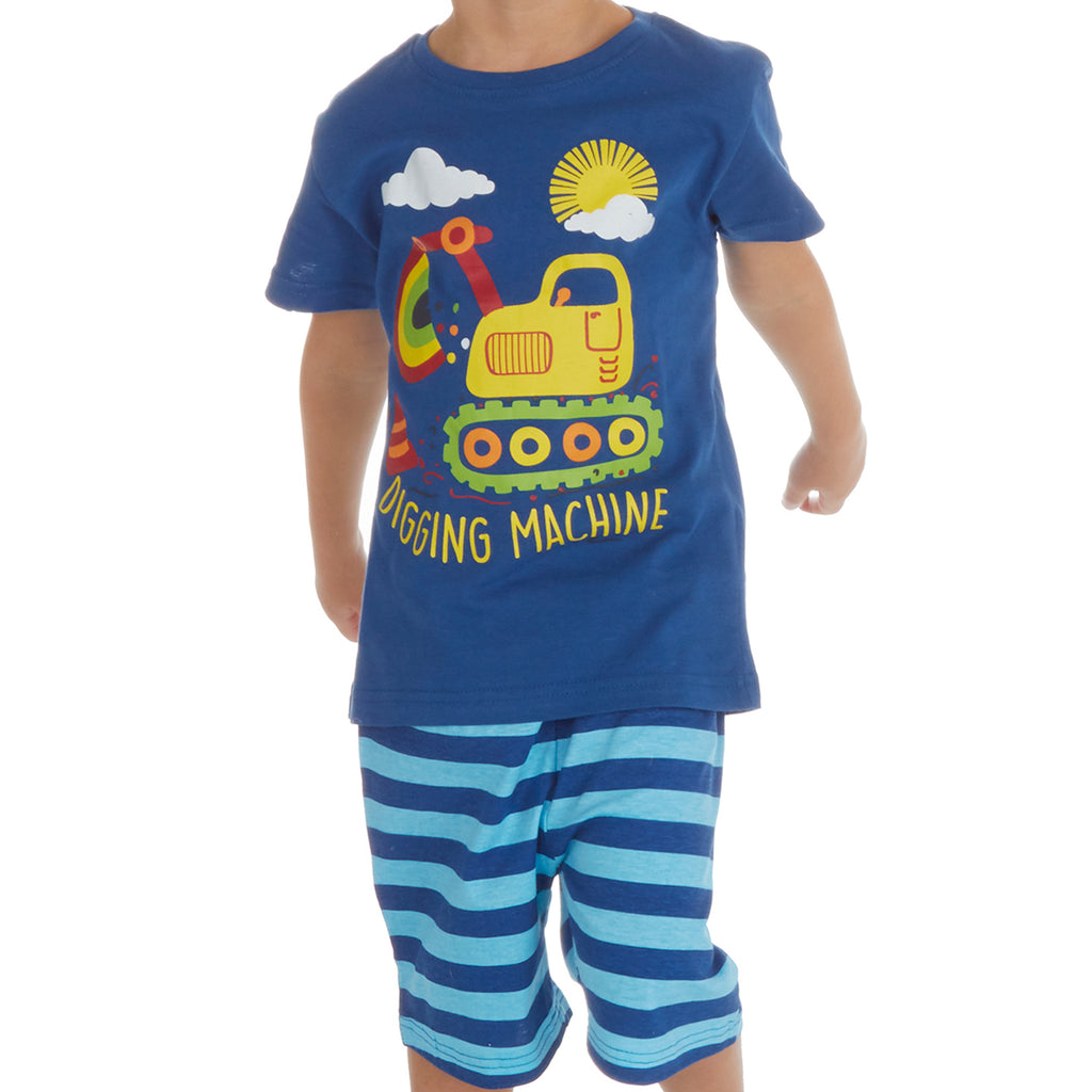 Kids Boys 2 Piece Pyjama Set Cotton Rich PJs Summer Pyjamas Jammies 2-13 Years