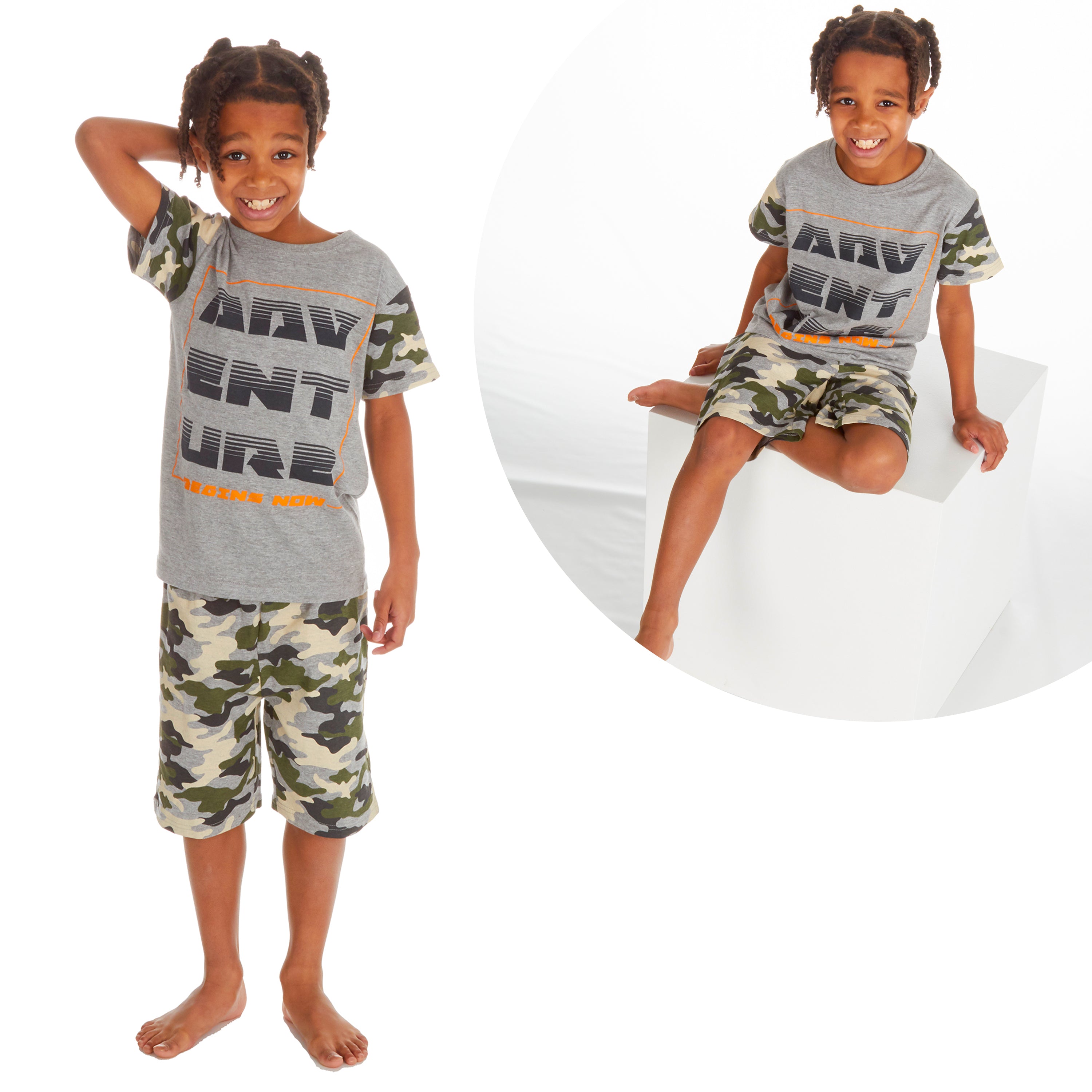 Kids Boys 2 Piece Pyjama Set Cotton Rich PJs Summer Pyjamas Jammies 2-13 Years