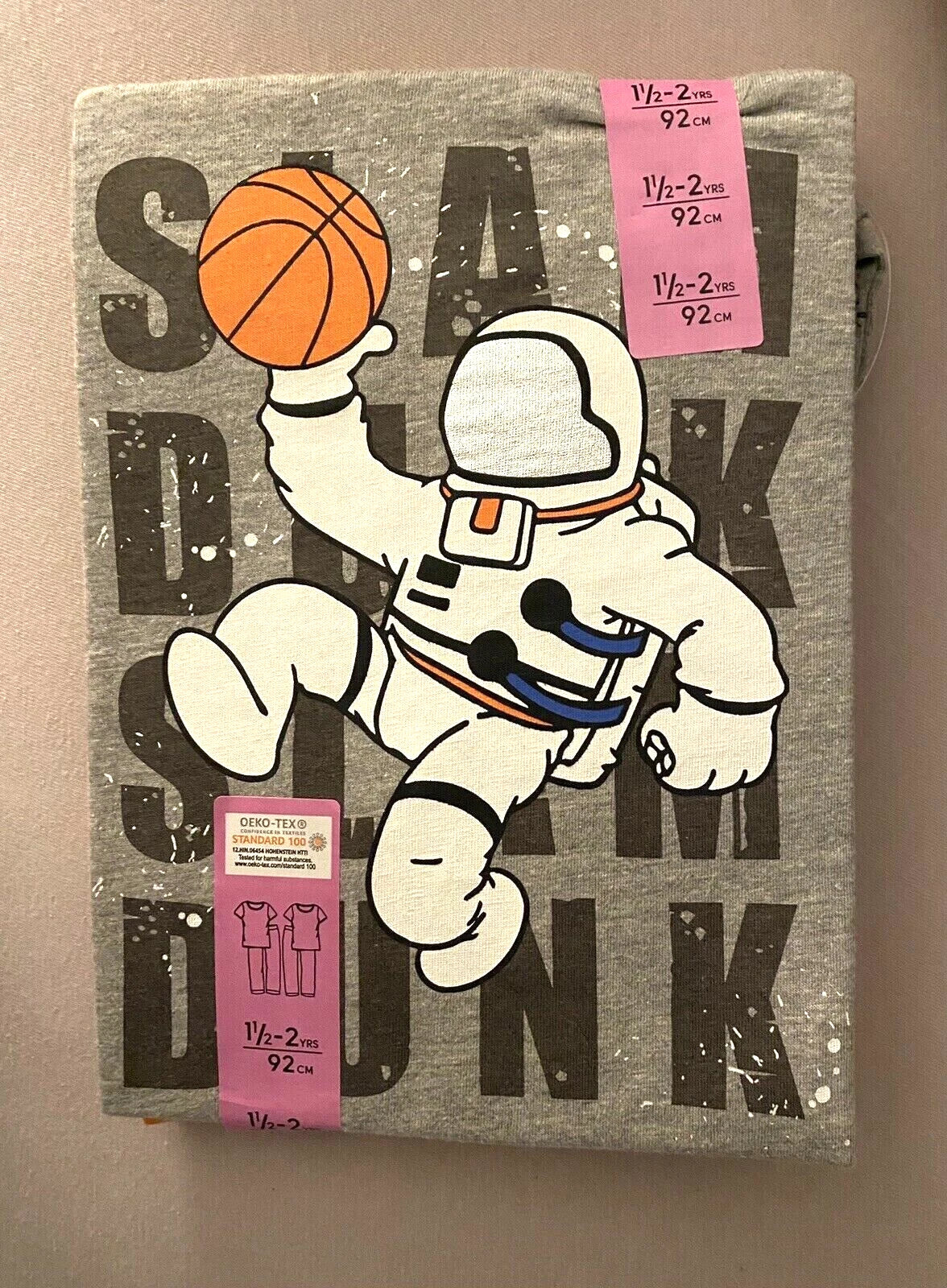 2x PRIMARK boys pyjamas 2 piece set pyjamas with space motif glitter size 92-