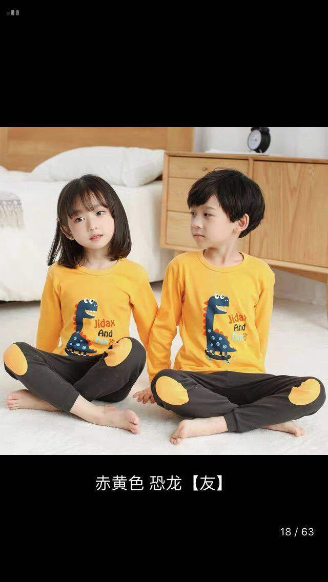 Kids Pajamas Set for Boys/Girls Pjs Baby 100% Cotton Long Sleepwears (dinosaur)