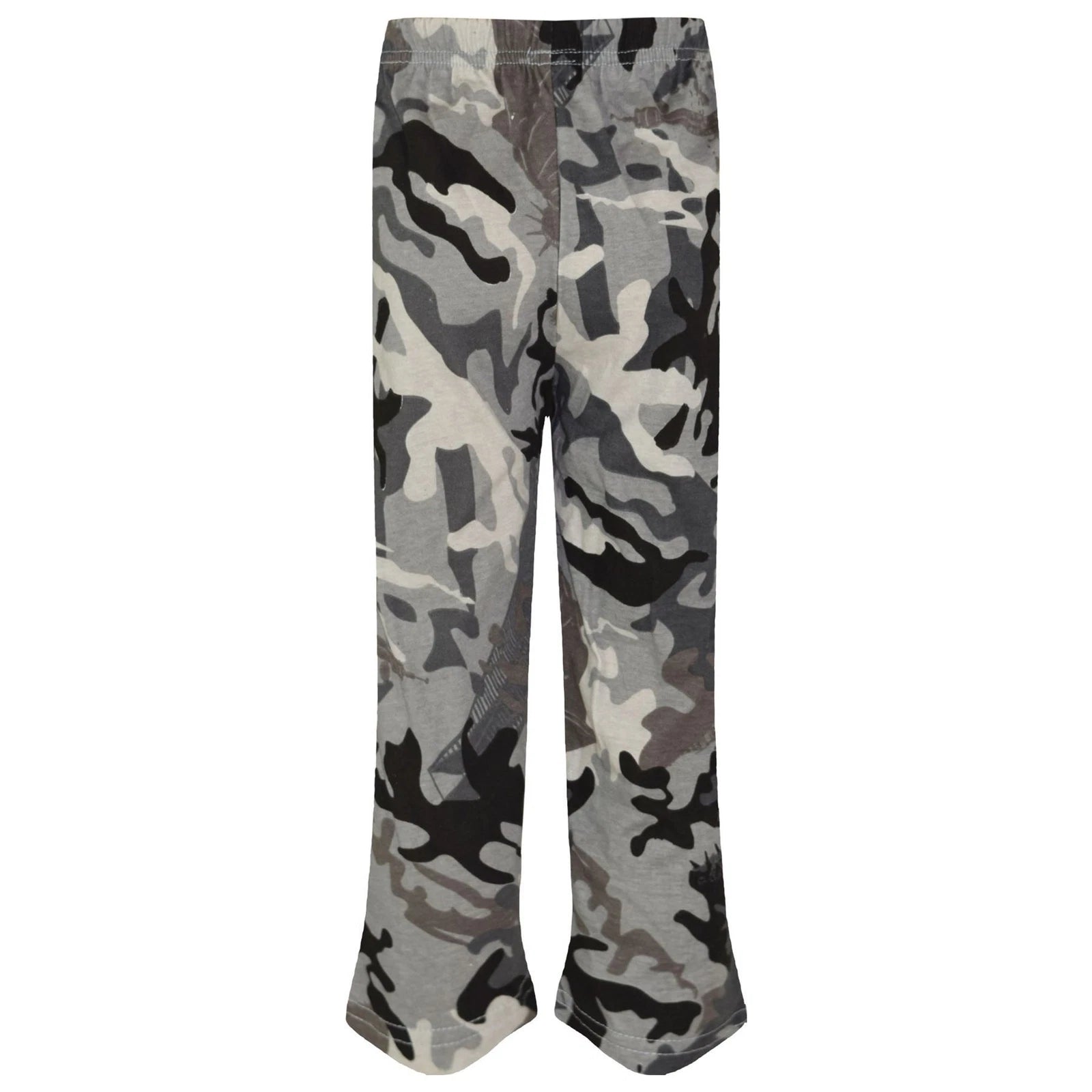 Kids Boys Girls Pyjamas Camouflage Contrast Charcoal Sleeves Nightwear 2-13Y