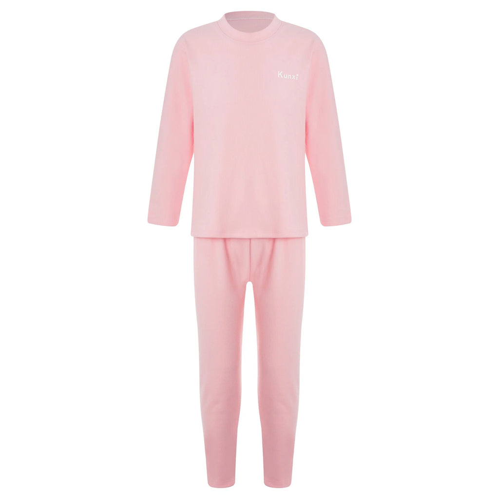 Kids Boys Girls Tees Elastic Top Pajamas Sleepwear Letter Print Set Thermal