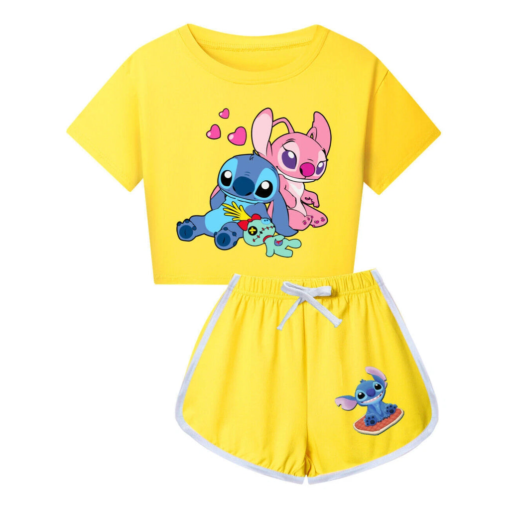Short Outfits T-Shirt Now Trousers Tracksuit PJ's Sets Kids Lilo & Stitch-