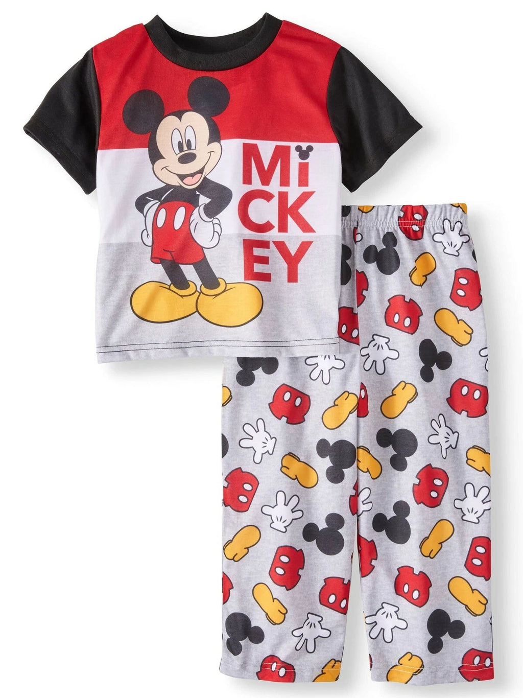 Mickey Mouse Boys  Size 2T   2 Pc Pajama Set  Shirt w/ Pants   NWT Red & Gray