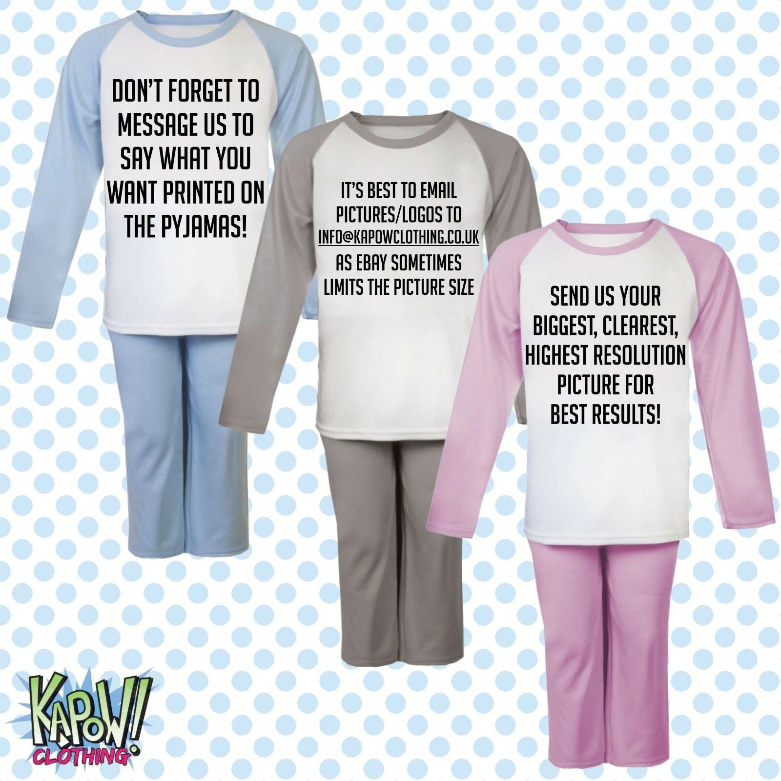 Custom Personalised Kids Baby Pyjamas PJs Raglan Sleep Night Wear Gift Toddler 2