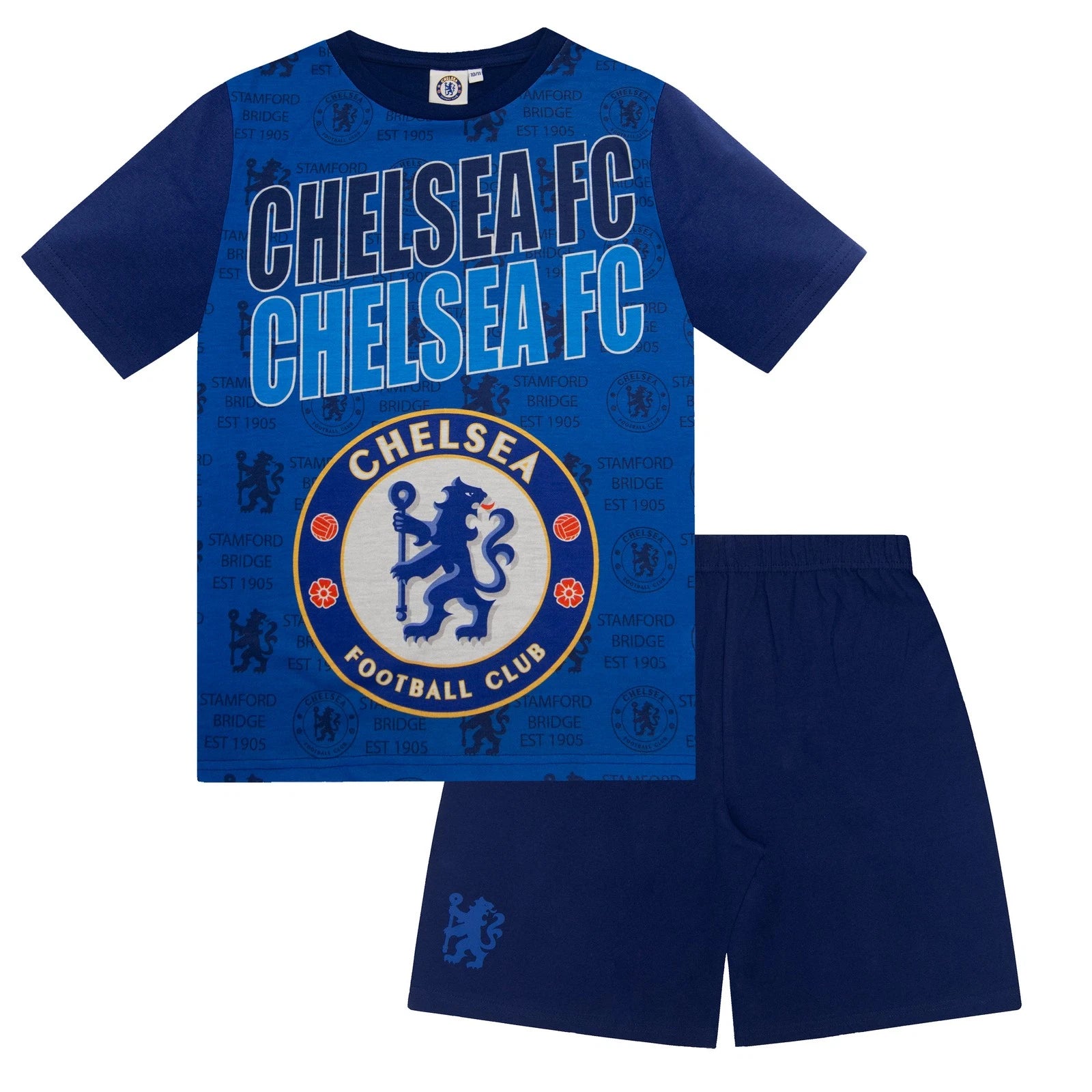Chelsea Boys Pyjamas Short Kids OFFICIAL Football Gift