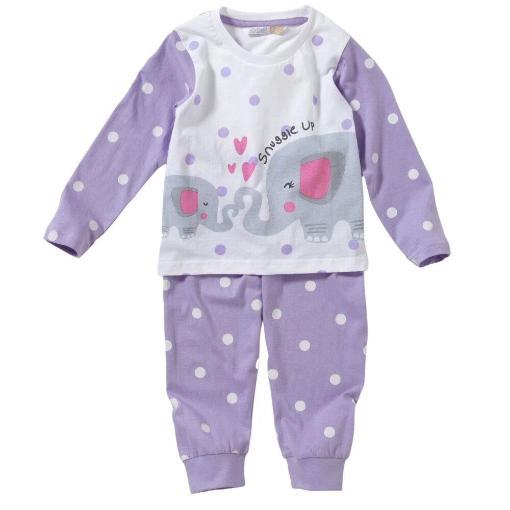 Toddler Girls Long Pyjamas Elephant Kitten Bunny Rabbit Dog Dream Snuggle 6-23 m