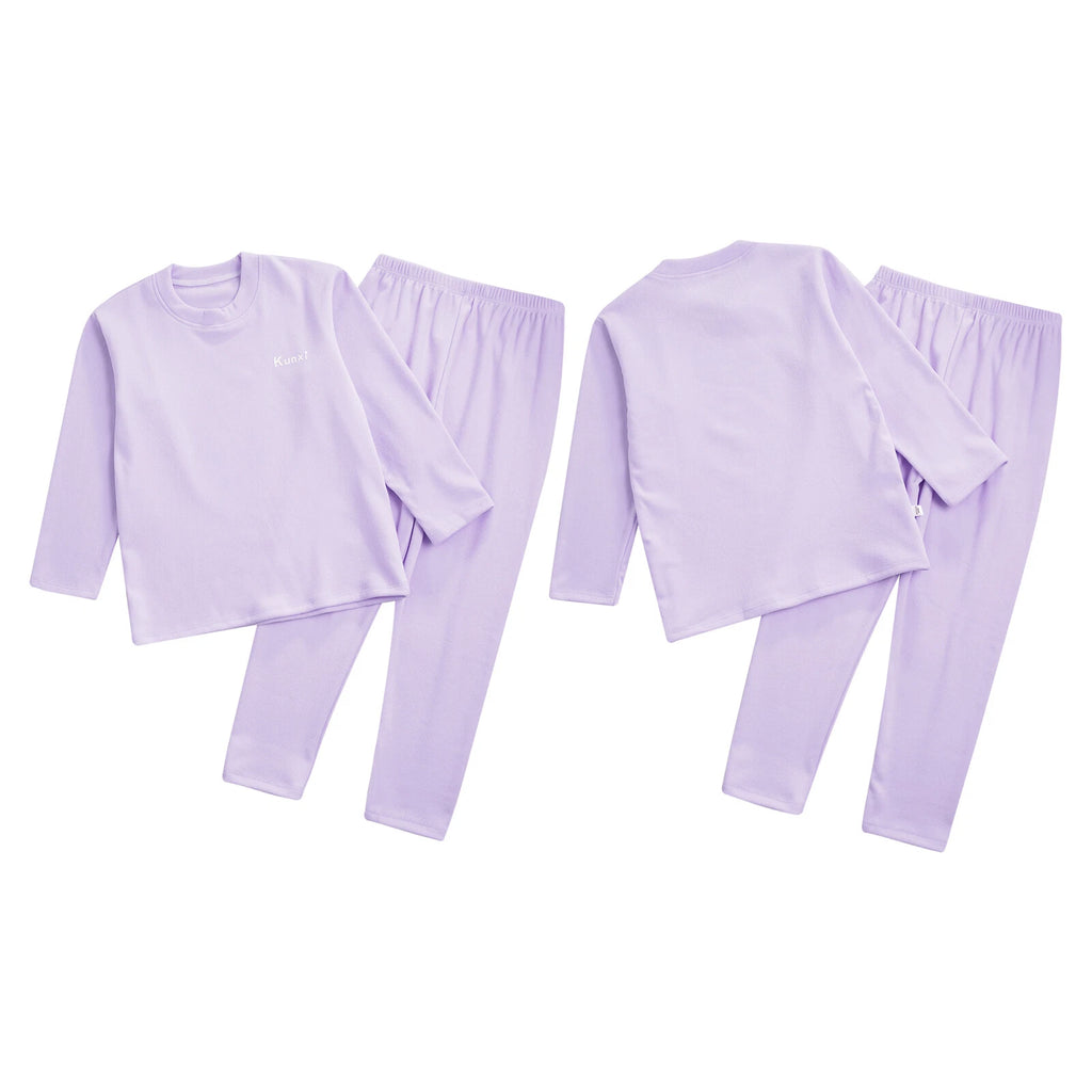 Kids Boys Girls Tees Elastic Top Pajamas Sleepwear Letter Print Set Thermal