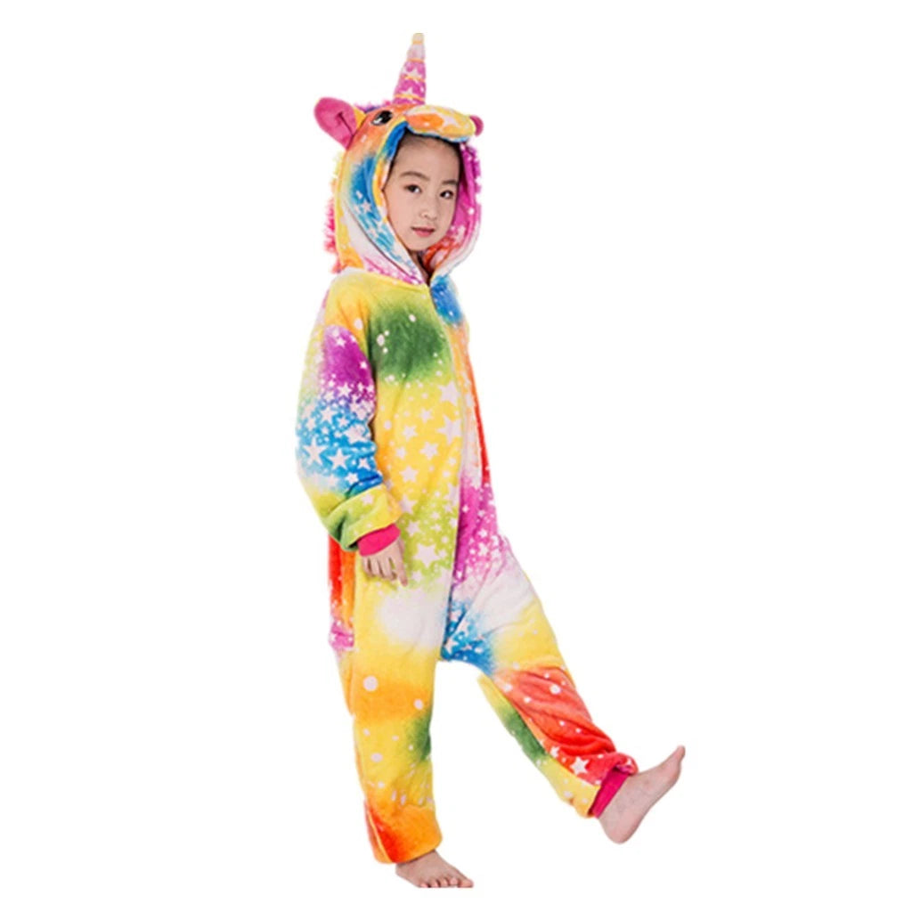 One-Piece Kid's Animal Pajamas Bathrobe Halloween Cosplay Costume Sleepwear