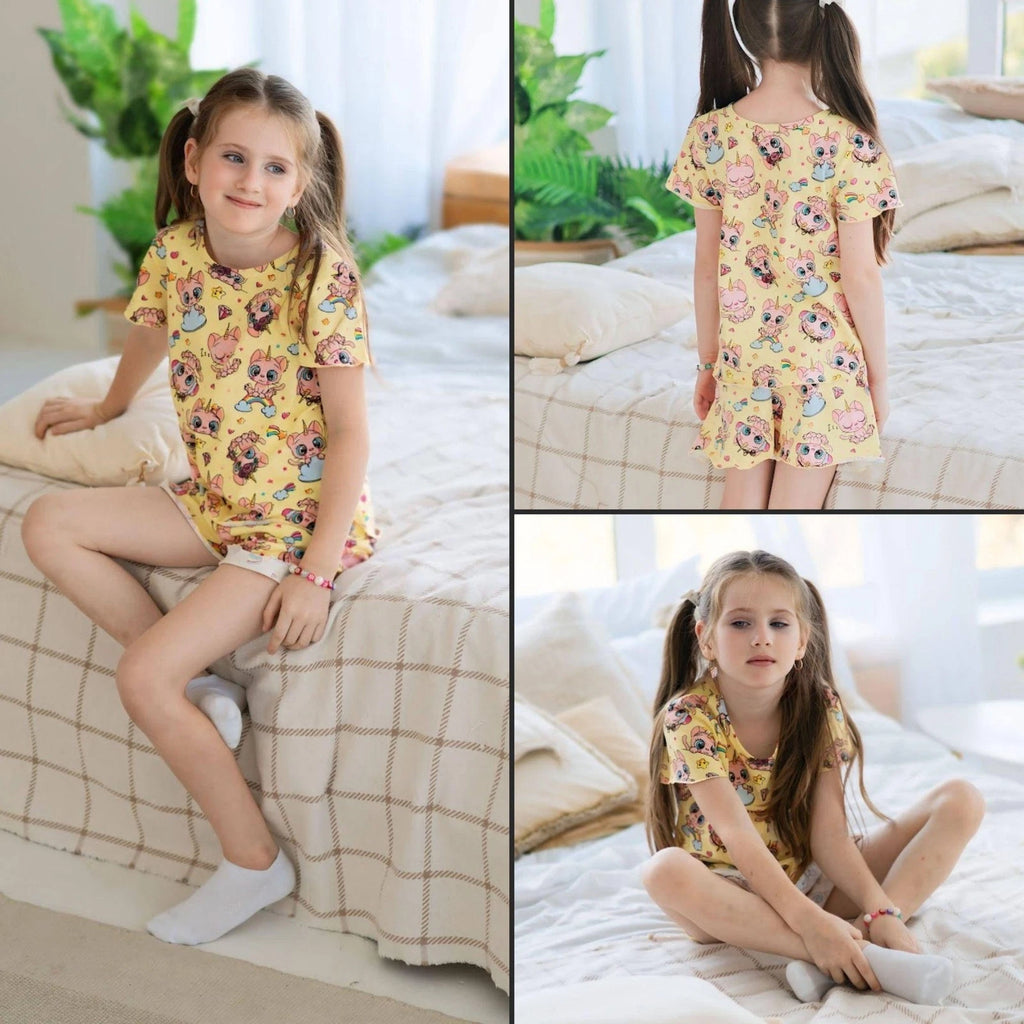 Girls' Stylish Pajama Set – Comfortable & Bright Print, Summer,  Nosi svoe 63...