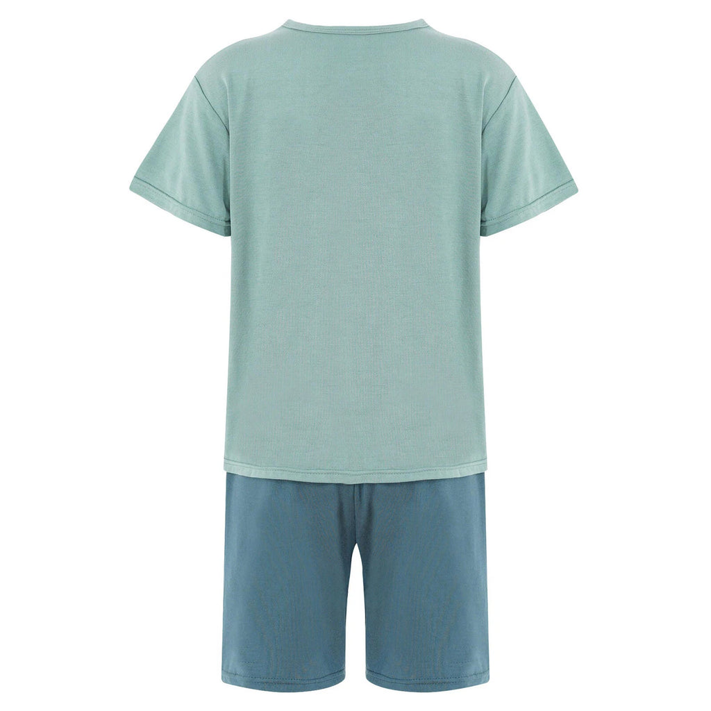 Kids Boys Girls Underwear T-shirt Pajama Set With Pants Nightwear Winter Tops