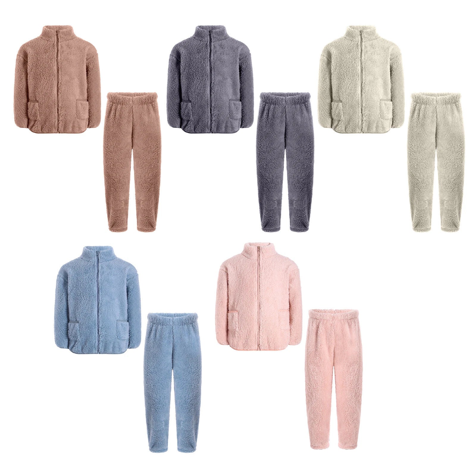 Unisex Kids Outfit Warm Set Coral Fleece Pajama Long Sleeve Casuai Tops Boys