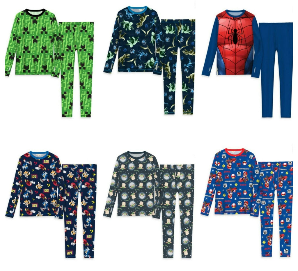 ClimateRight Boy's Poly Spandex Pick Theme 2pc Top & Pants Thermal Underwear Set