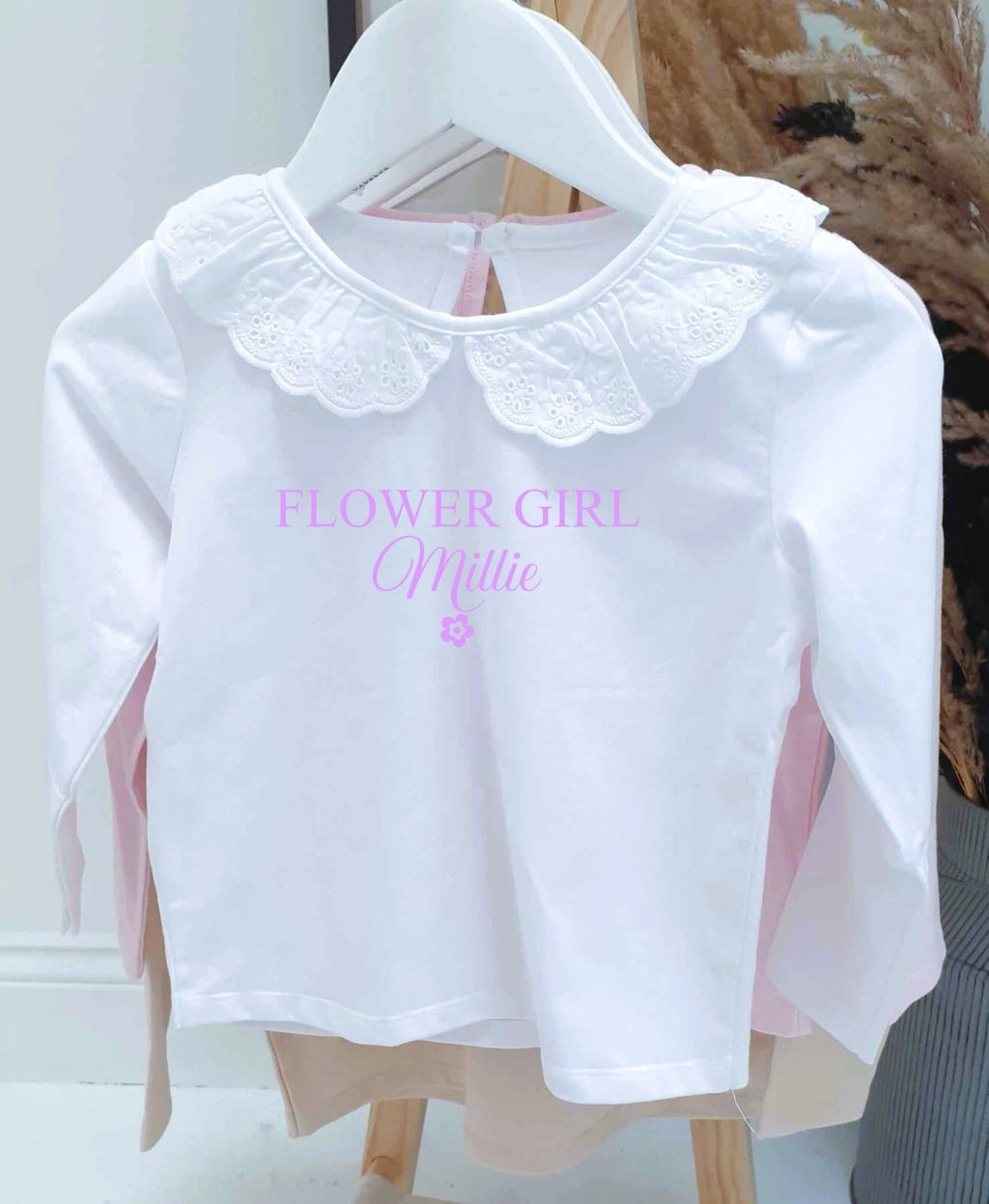 Personalised Flower Girl Pyjamas ~ Wedding Eve ~ Wedding Night ~ Flower ~ Heart