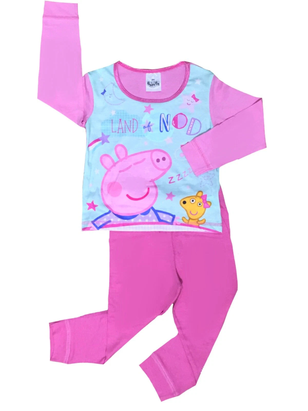 Girls Peppa Pig Toddler / Younger Pyjama Set Pink Size 18m- 5 Years Long Sleeved