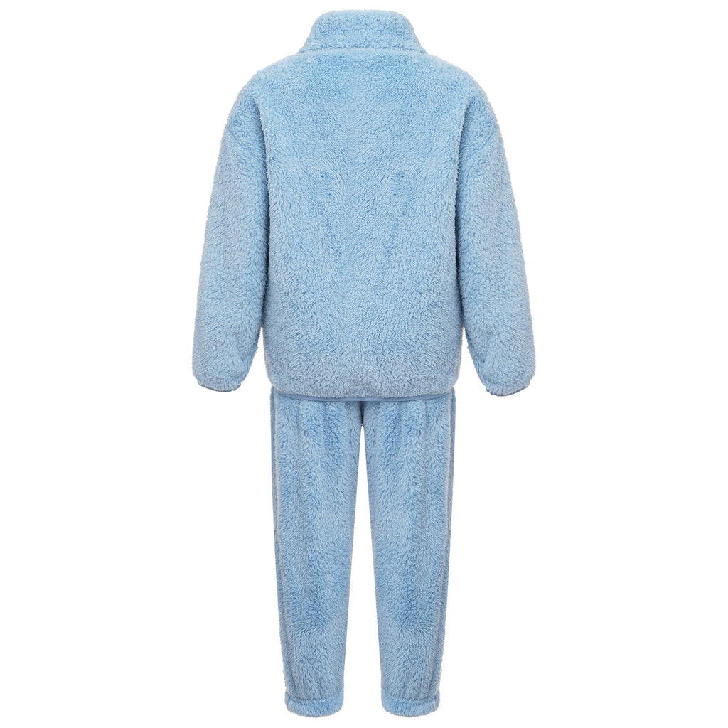 Unisex Kids Sleepwear Long Sleeve Outfits Girls Set Flannel Elastic Waistband