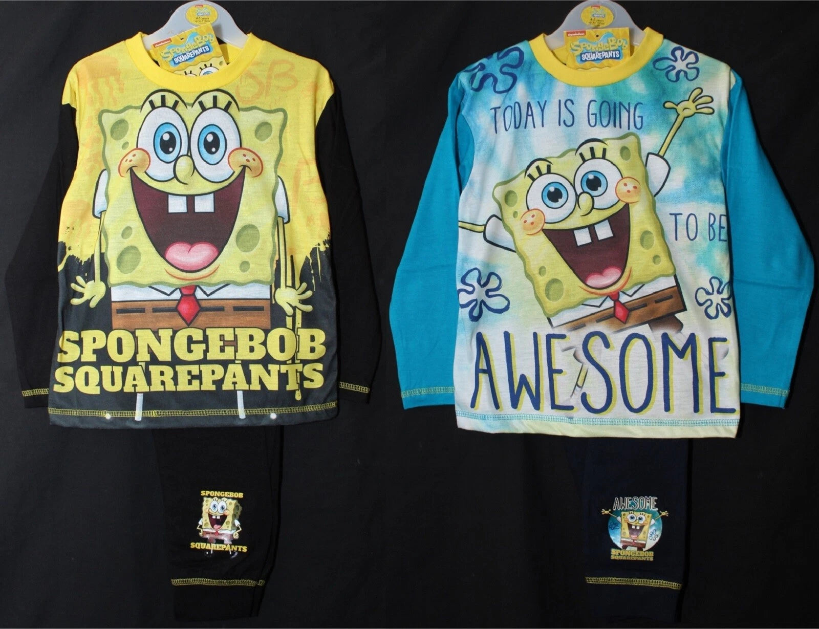 Boy's SPONGEBOB SQUAREPANTS Pyjamas / Long-Sleeved PJs - Sizes 4-10 Years