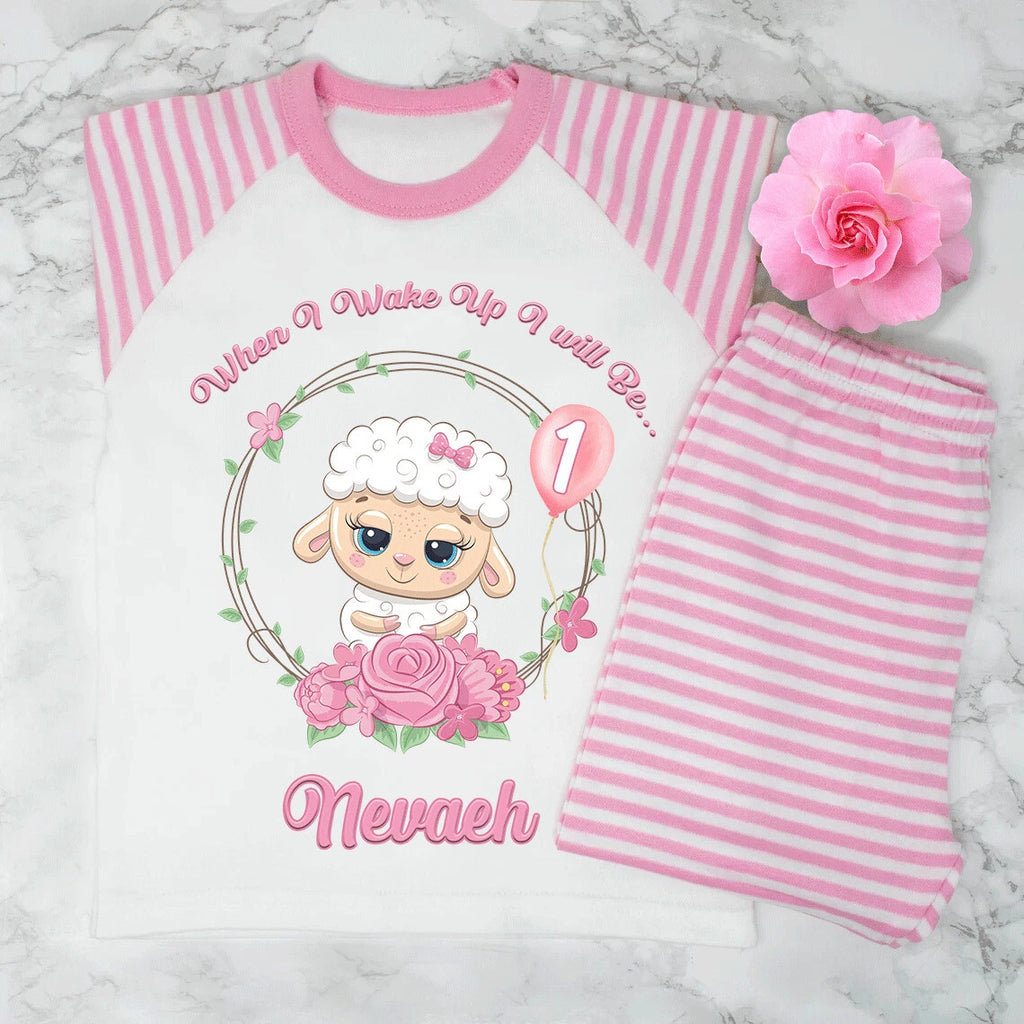 Personalised Girls when i wake up i will be 1...2...3.... Pyjamas Very Cute