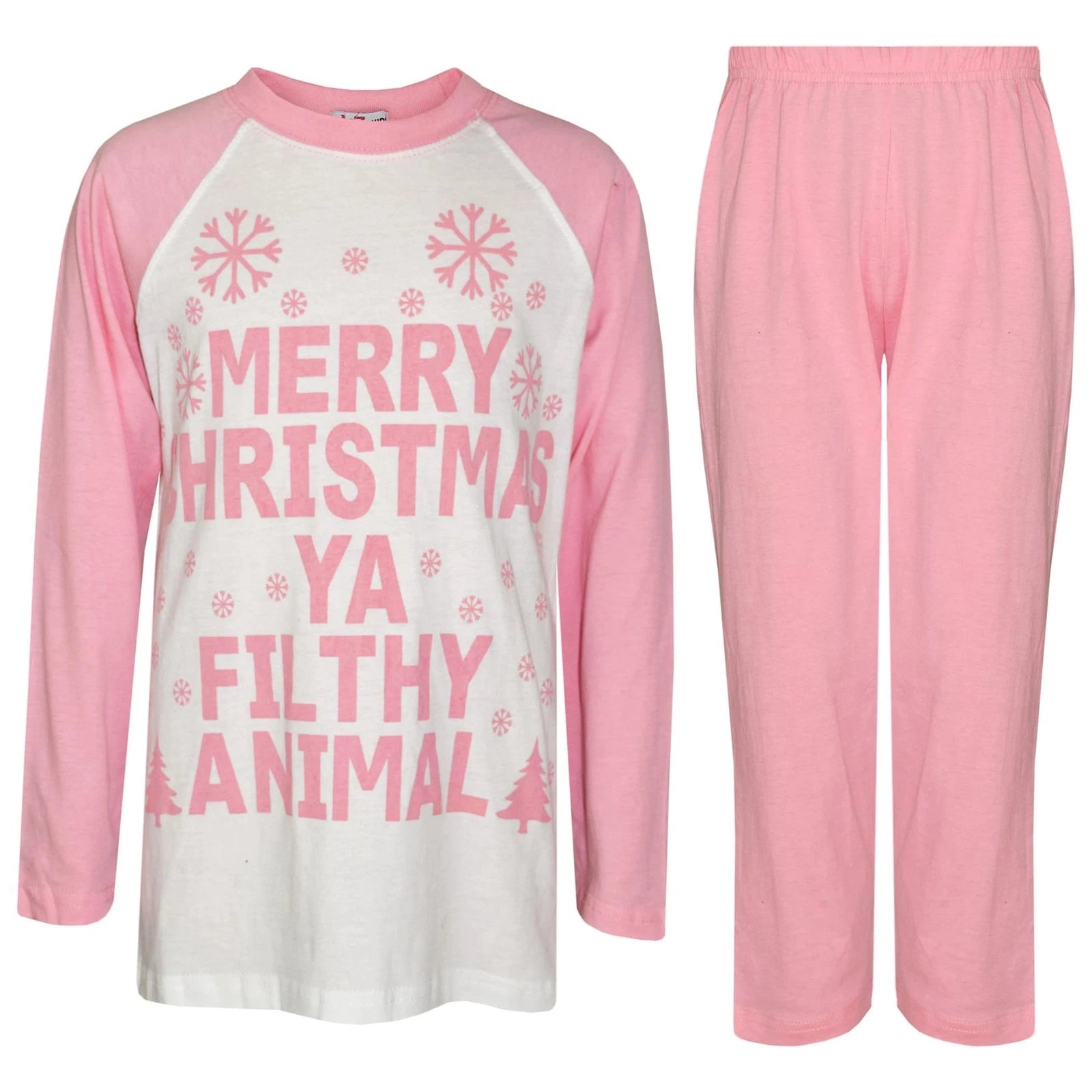 Kids Girls Boys PJ'S YA FILTHY Print Christmas Pyjamas Set 2-13