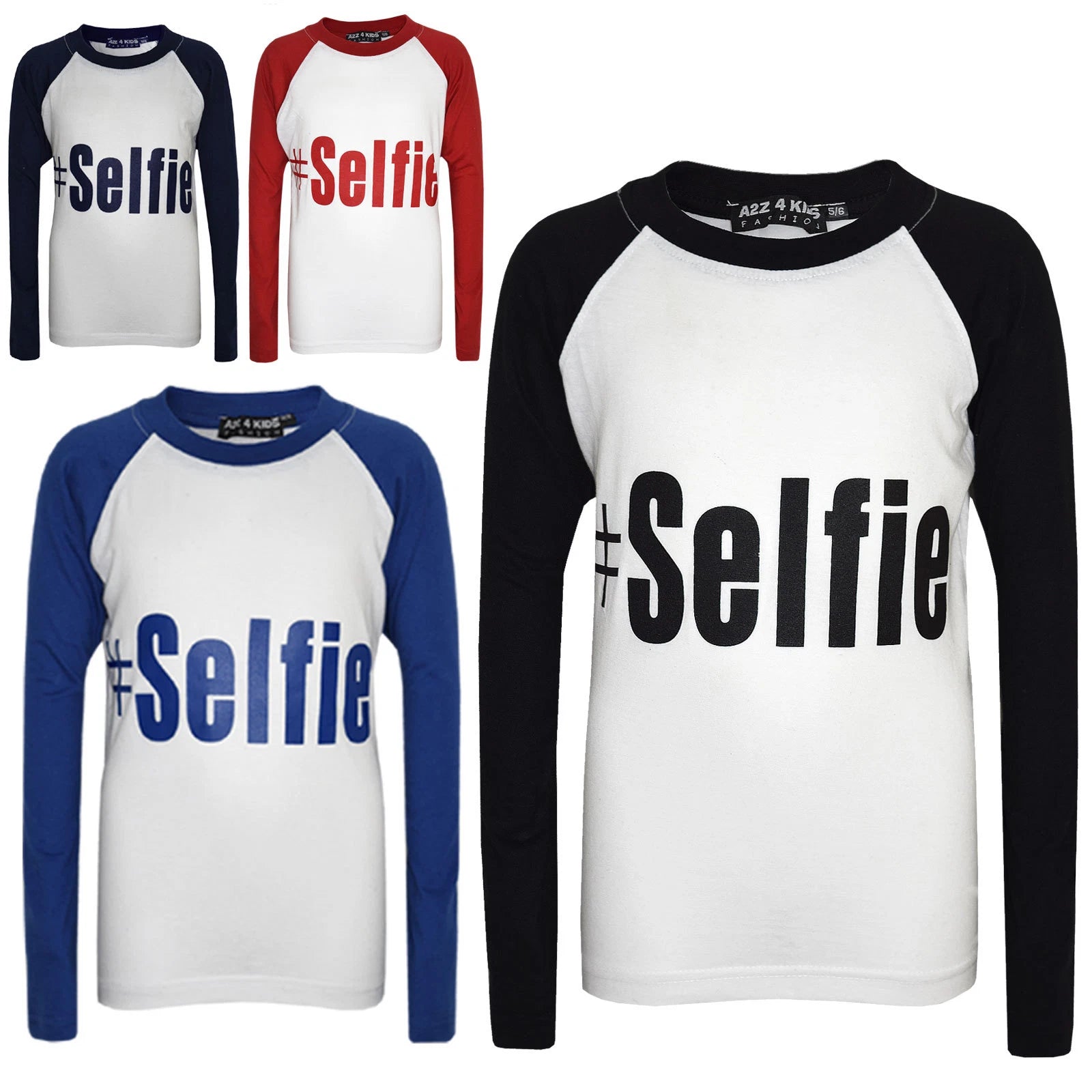 Kids Boys Girls PJ's " #SELFIE " Printed Stylish Pyjamas New Age 5-13 Years