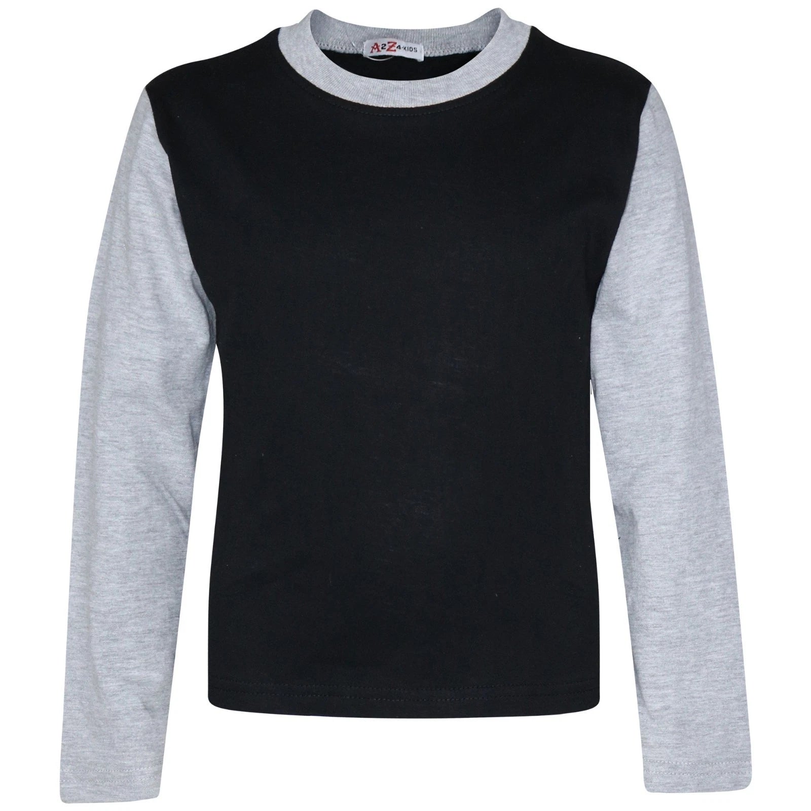 Kids Boys Girls Pjs Contrast Grey Color Plain Stylish Pyjamas Set Age 2-13 Years