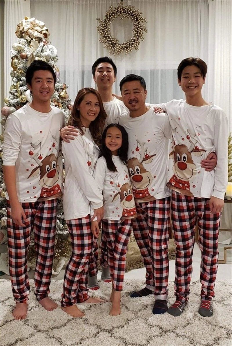 Couples Christmas Pajamas Clothing Set Mother Kids Clothes Christmas Pajamas