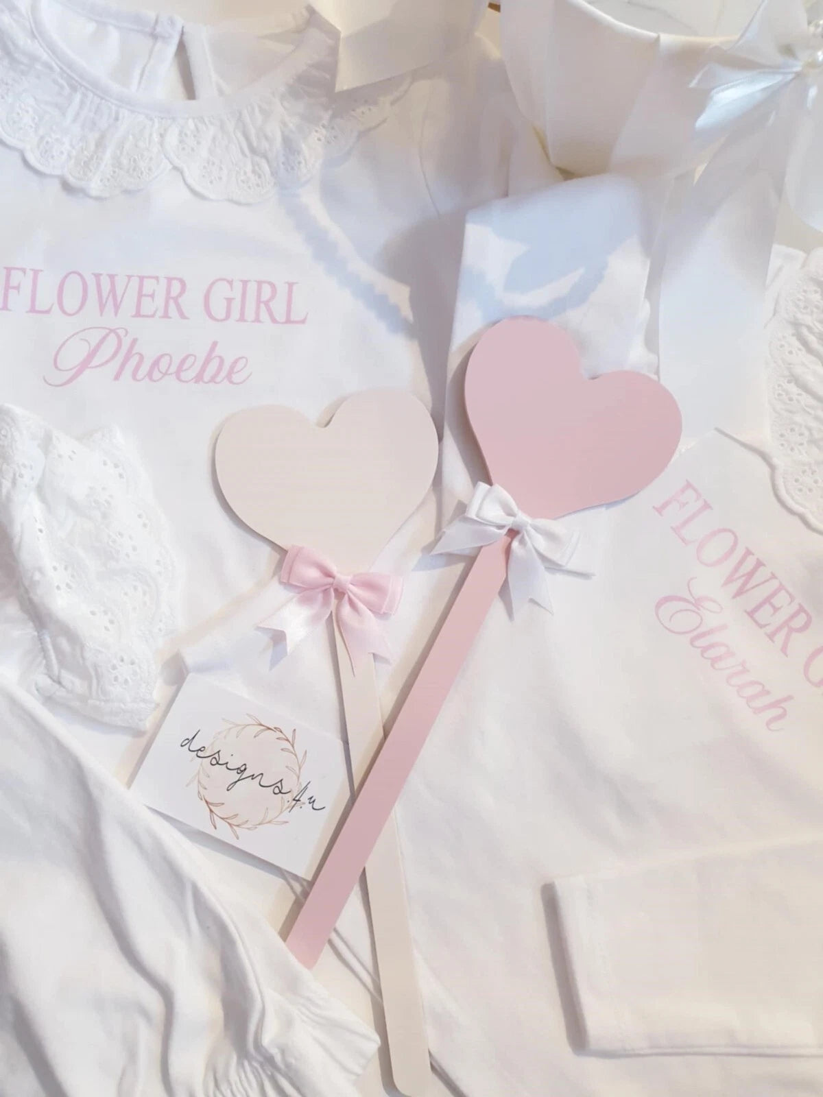 Personalised Flower Girl Pyjamas ~ Wedding Eve ~ Wedding Night ~ Flower ~ Heart