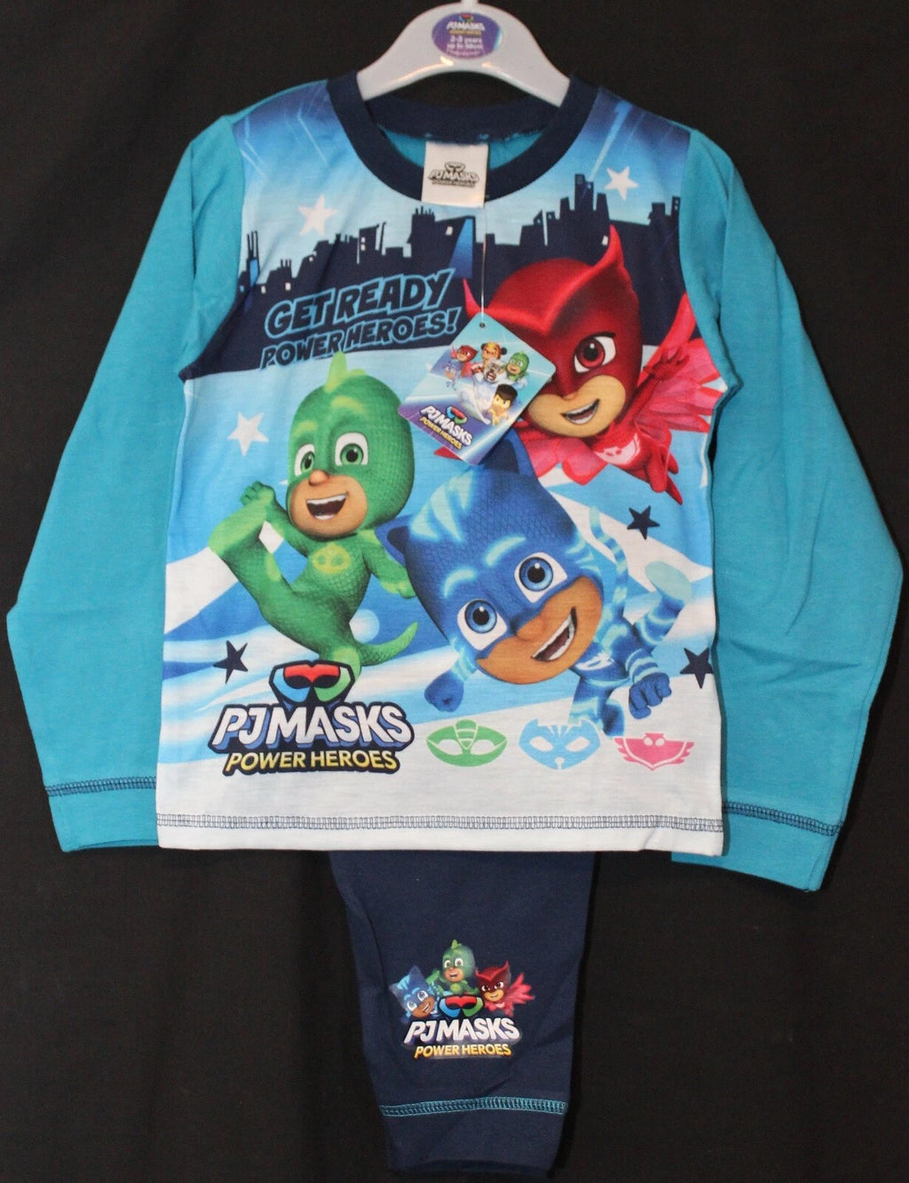 PJ MASKS Boys Pyjamas /Blue CATBOY, OWLETTE & GEKKO PJs -Sizes 18 Months-5 Years