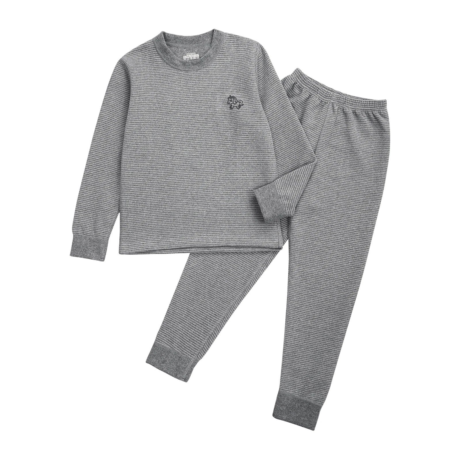 Kids Boys Girls Underwear T-shirt Pajama Set With Pants Nightwear Winter Tops