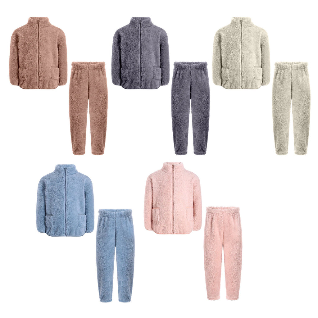 Unisex Kids Set Warm Pajama 2 Piece Outfit Girls Casuai Tops Costume Boys Soft