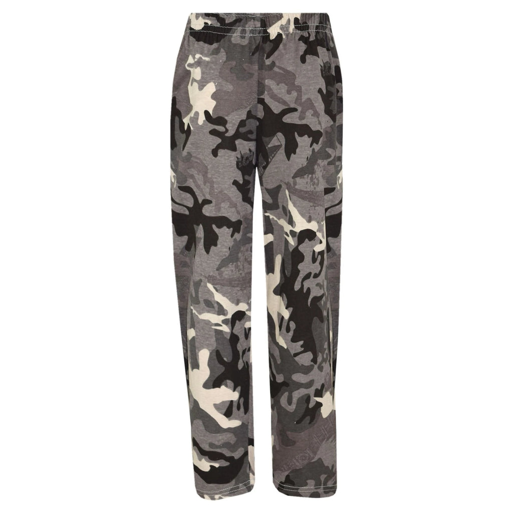 Kids Girls Boys Camo Charcoal Print PJ S YA FILTHY Christmas Pyjamas Sets