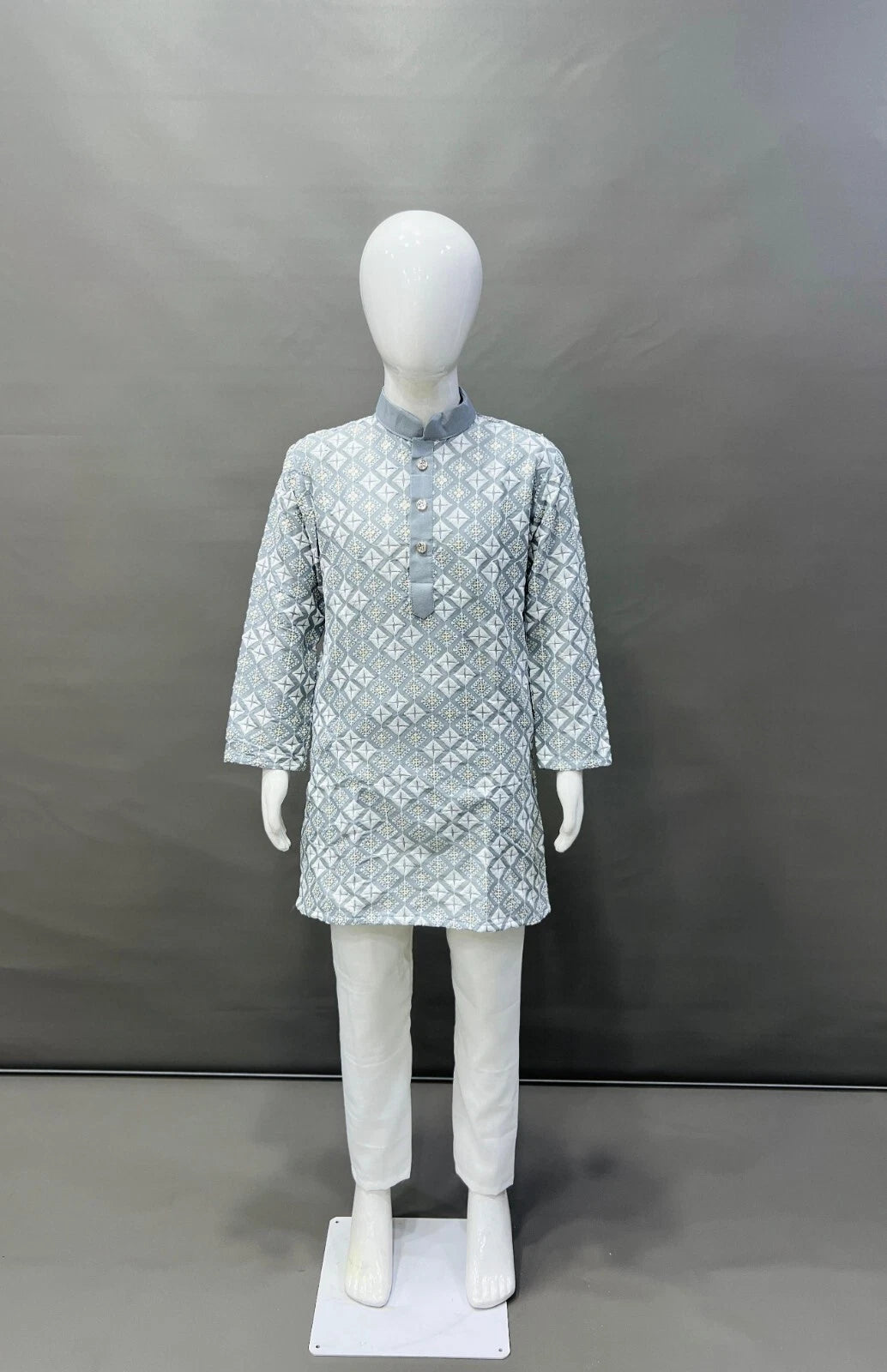 Kids Kurta Pajama Set Wedding Party Sequins Kurta Pyjama Traditional Silk Kurtas