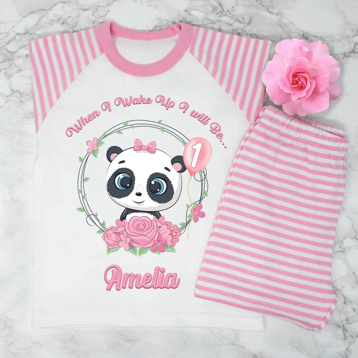 Personalised Girls when i wake up i will be 1...2...3.... Pyjamas Very Cute