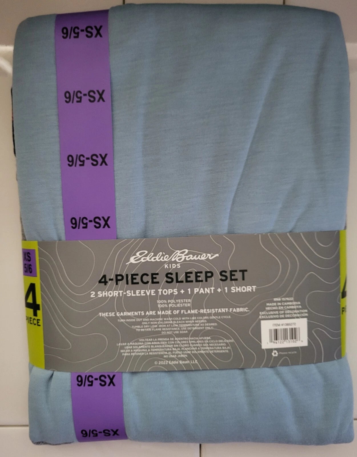 Eddie Bauer KIds 4-Piece Sleep Set Two Shirts, One Jogger, One Short