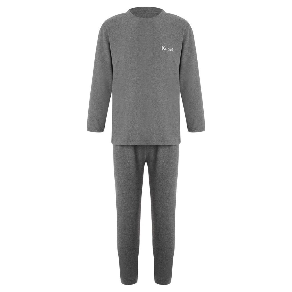 Kids Boys Girls Tees Elastic Top Pajamas Sleepwear Letter Print Set Thermal