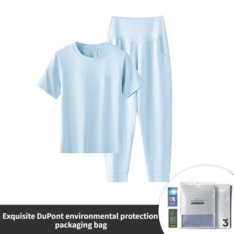 New Kids Anti Mites Homewear Boys Girls Spring Summer Thin Pajama Set-