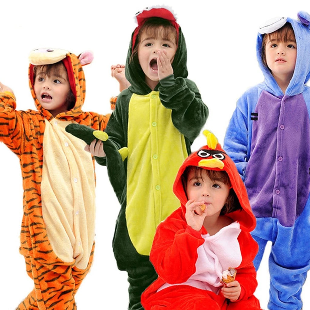 One-Piece Kid's Animal Pajamas Bathrobe Halloween Cosplay Costume Sleepwear