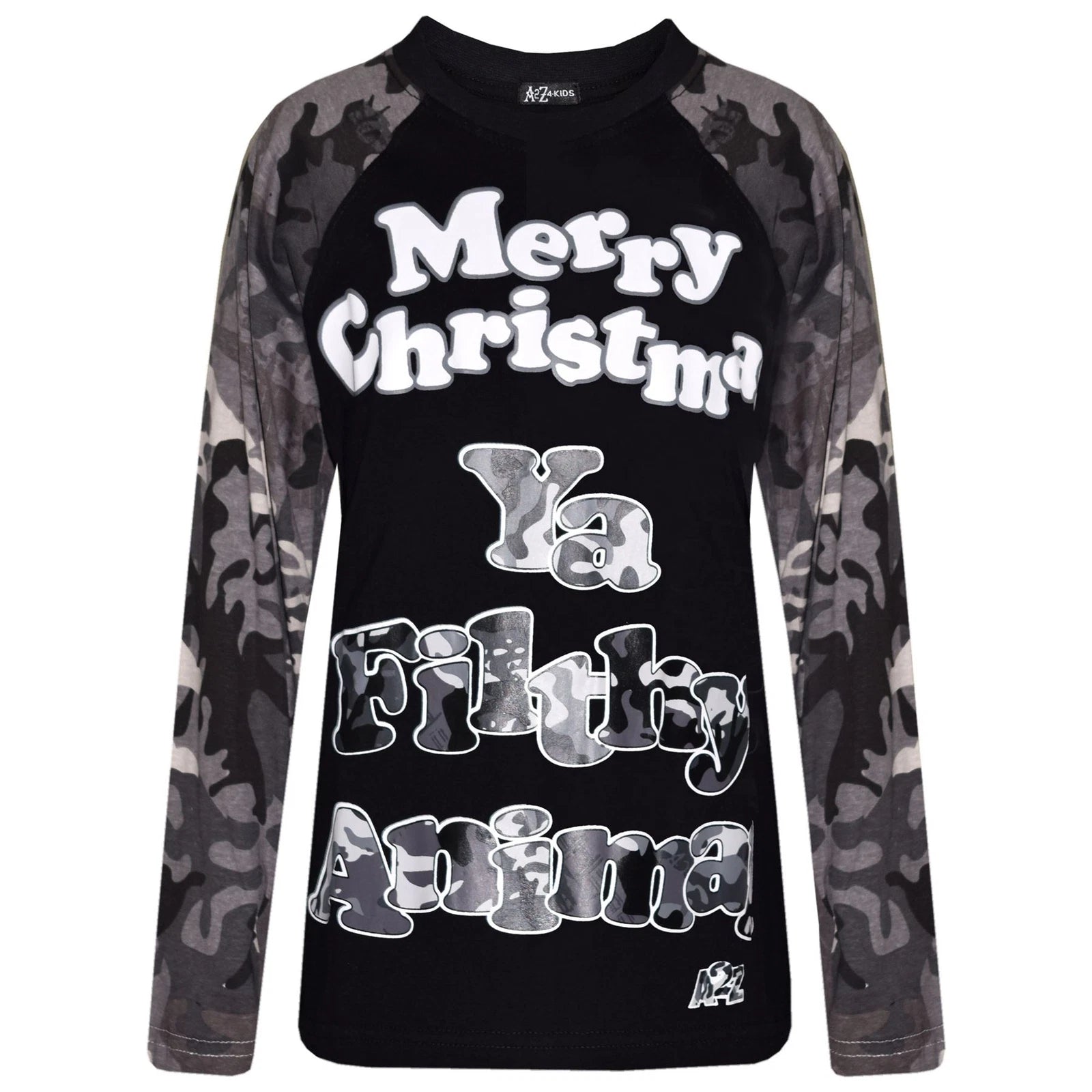 Kids Girls Boys Camo Charcoal Print PJ S YA FILTHY Christmas Pyjamas Sets