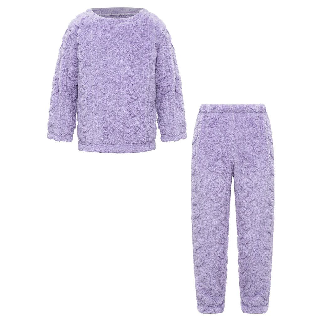 Kids Girls Set Boys Pajamas With Pants Outfits Indoor Winter Thermal Loungewear