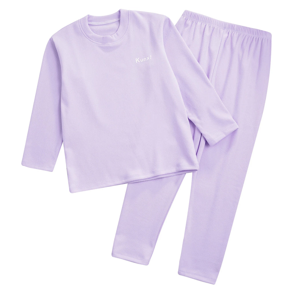 Kids Boys Girls Tees Elastic Top Pajamas Sleepwear Letter Print Set Thermal