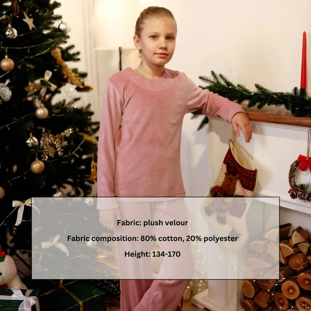 Girls’ Velour Pajama Set – Warm Plush & Elegant Design, Winter,  Nosi svoe 63...