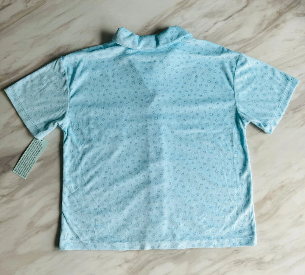 Ck Calvin Klein-Boys Short Sleeve Button-down Shirt and Shorts Pajama Set 3 NEW