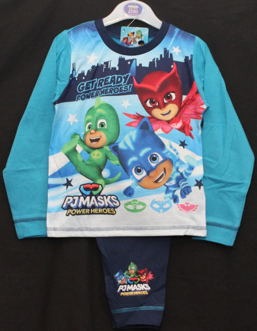 PJ MASKS Boys Pyjamas /Blue CATBOY, OWLETTE & GEKKO PJs -Sizes 18 Months-5 Years