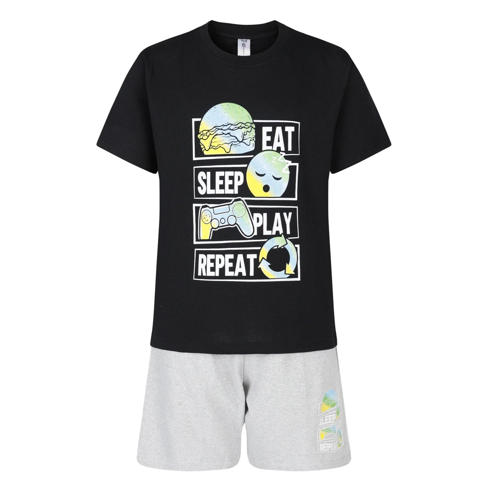 Boys Gamer Short Pyjama Set Kids Gaming Theme PJ Sets Nightwear 9 to 16 Years