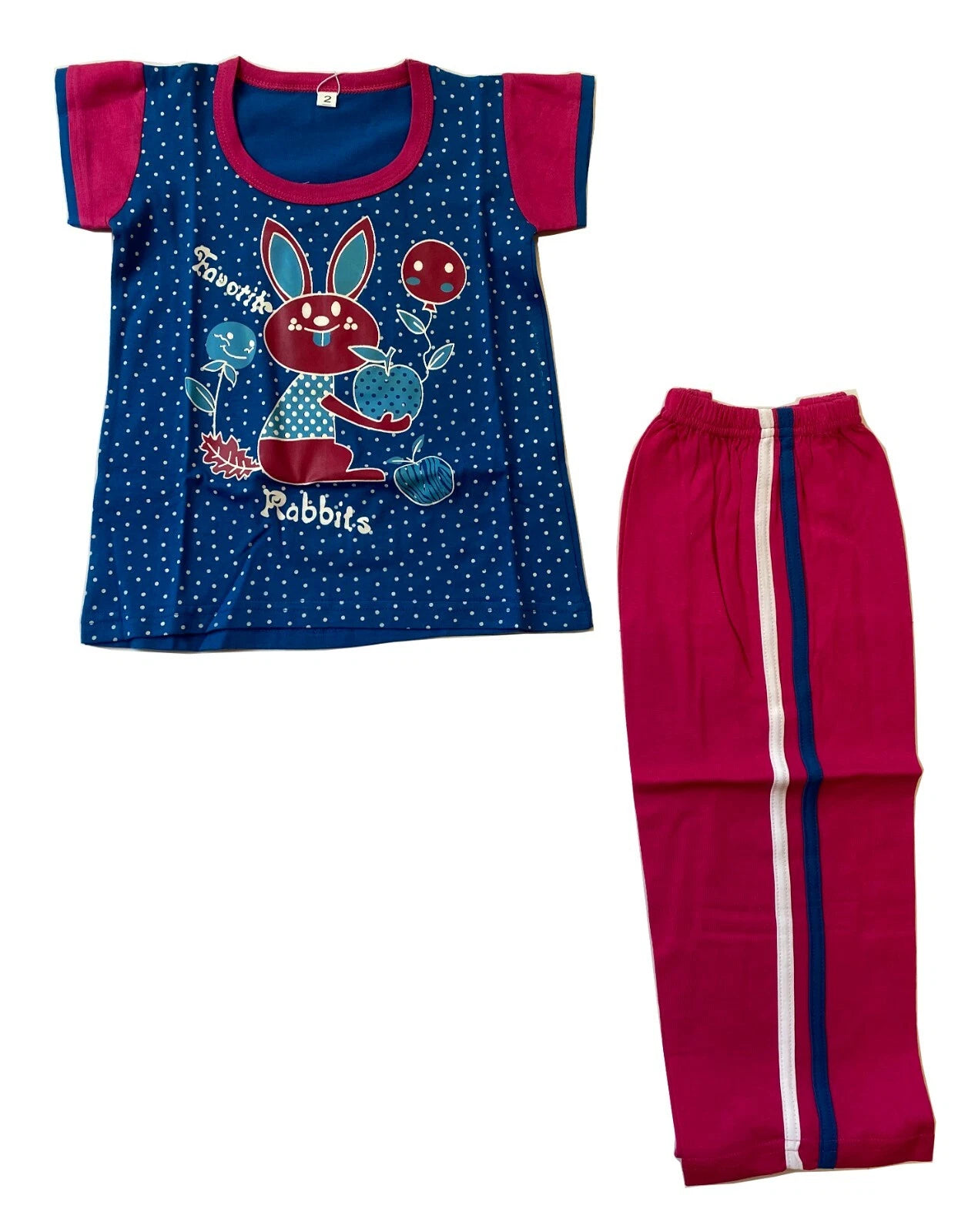 Girls Kids Toddler Sleepwear 2Pcs Pajama Set Pure Cotton PJs Set 2T Loungewear