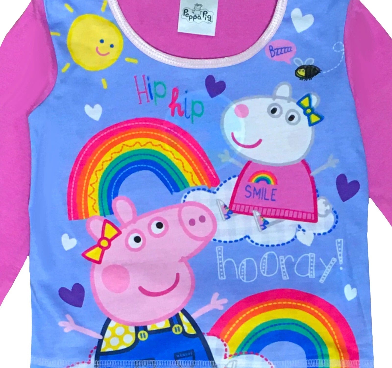 Girls Peppa Pig Toddler / Younger Pyjama Set Pink Size 18m- 5 Years Long Sleeved