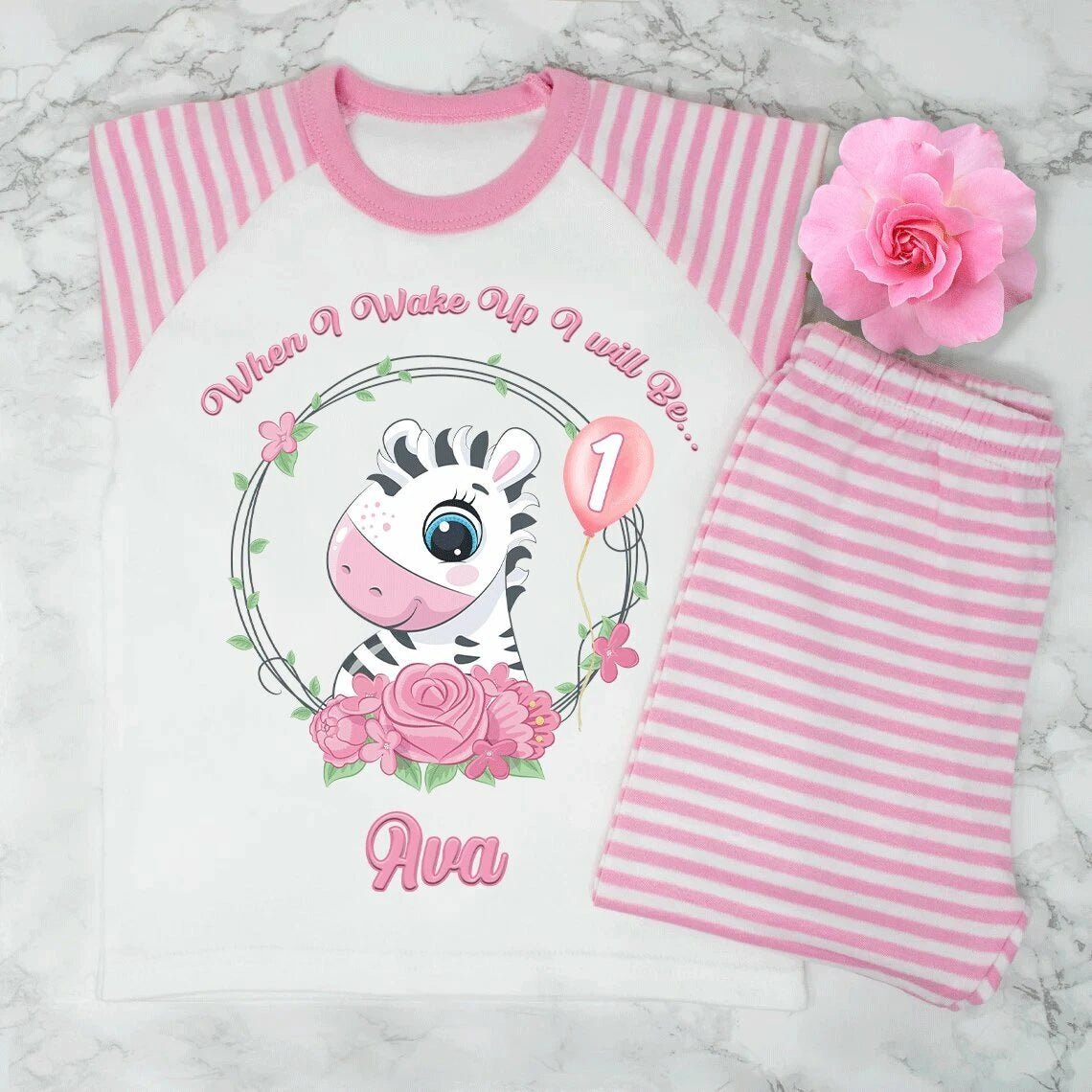 Personalised Girls when i wake up i will be 1...2...3.... Pyjamas Very Cute