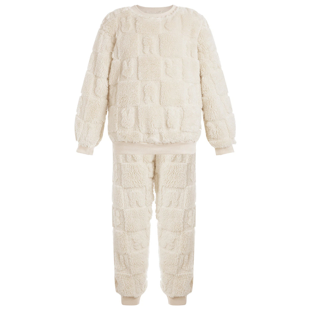 Kids Boys Girls Winter Warm Fleece Pyjamas Set Long Sleeve Nightwear AU