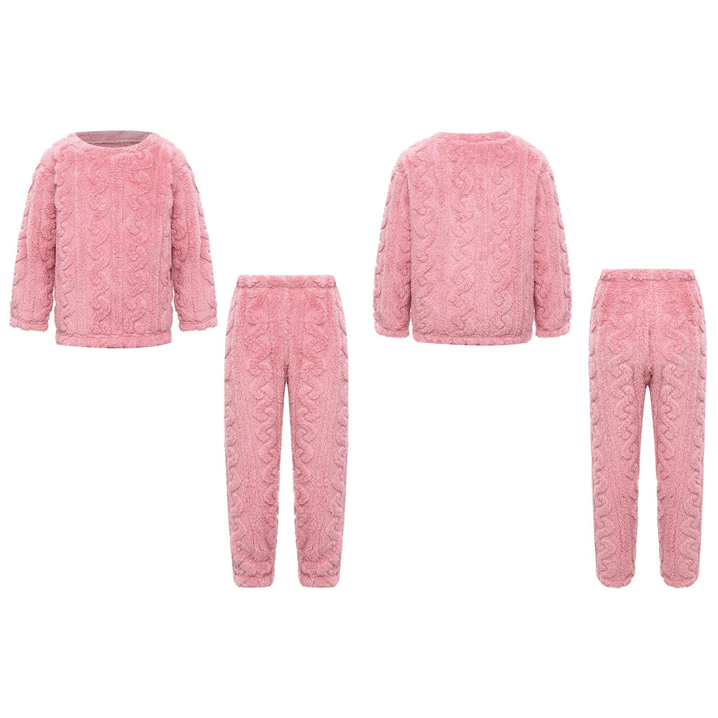 Kids Girls Set Boys Pajamas With Pants Outfits Indoor Winter Thermal Loungewear